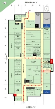中野ブロードウェイ1階の案内図